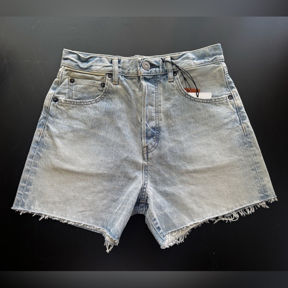 Moussy Blue Jean Shorts Distressed High-Waisted - Picture 1 of 5